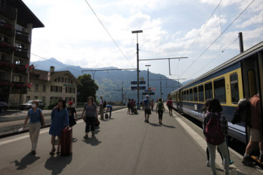 Blick zurück an Grindelwalds Bahnhof